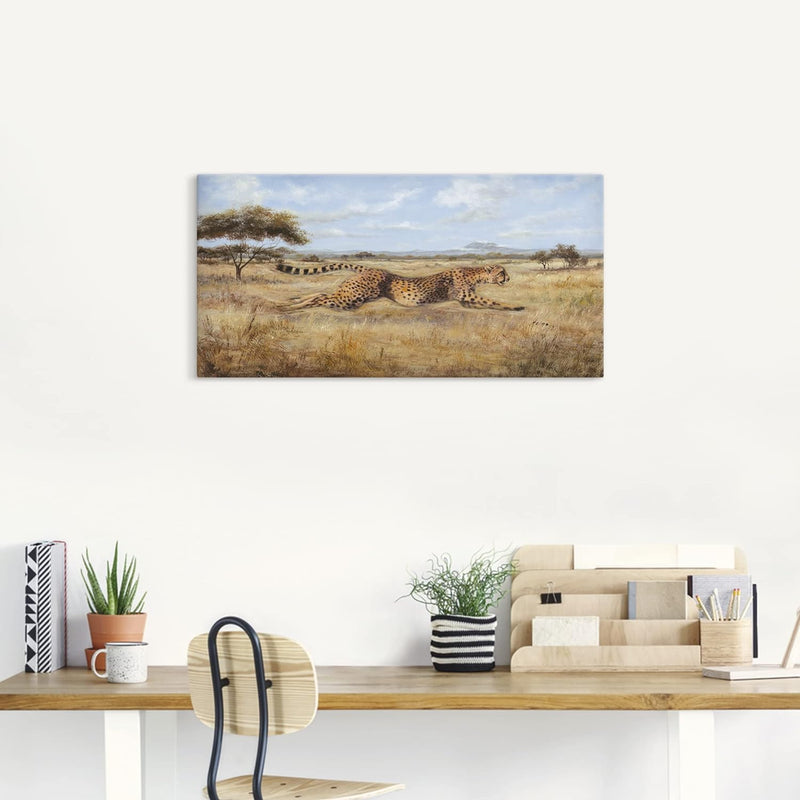 ARTland Leinwandbilder Wandbild Bild auf Leinwand Wandbilder 100 x 50 cm Tiere Wildtiere Raubkatze M