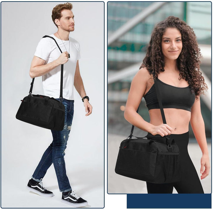 Kleine Sporttasche mit Nassfach - 35×20×20cm Handgepäck, Mini Duffle Bag mit Mehreren Fächern für Sp