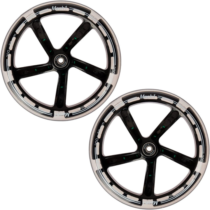 2 Stück 200x30mm Mach1 Kickscooter Rollen-Set inklusive Kugellager + Spacer - Cityroller Ersatz Reif