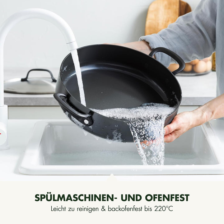 GreenPan Craft Hartanodisierte gesunde keramische Antihaft-Schmorpfanne 30 cm/4,9 Liter mit Deckel,
