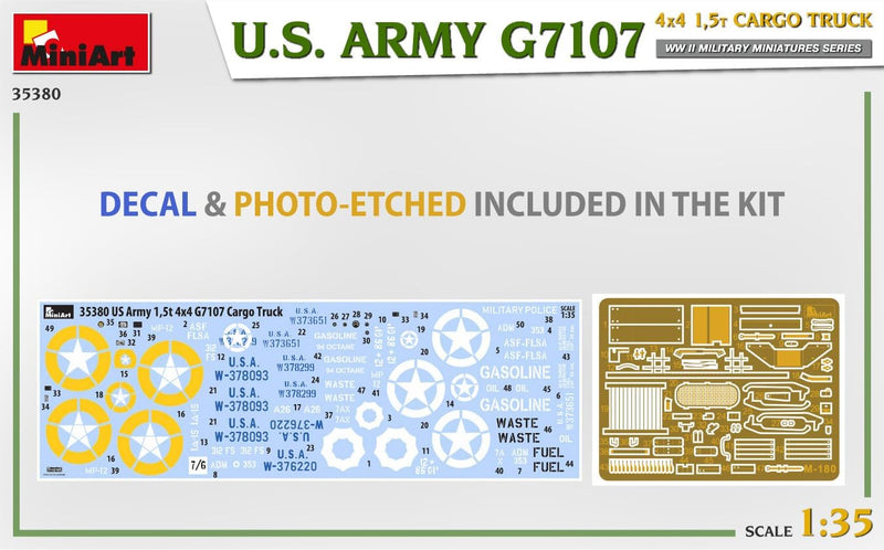 Mini Art 35380 1:35 US Transpo.-LKW G7107 4x4 1,5to (1) - originalgetreue Nachbildung, Modellbau, Pl