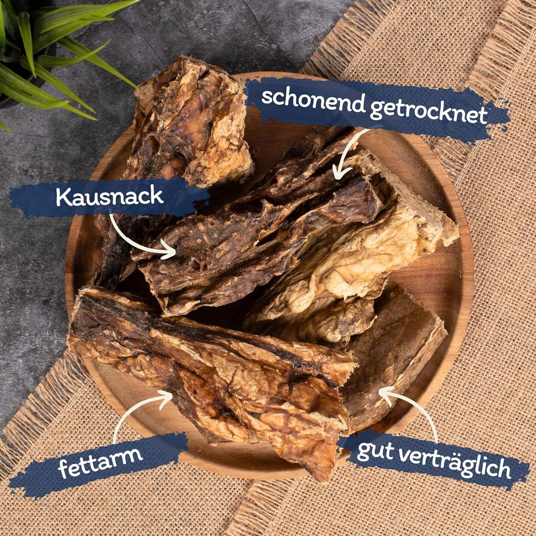 Lyra Pet® 5 kg Rinderlunge 5000 g Kausnack Hundefutter fettarm getrocknet in 30 L Tonne