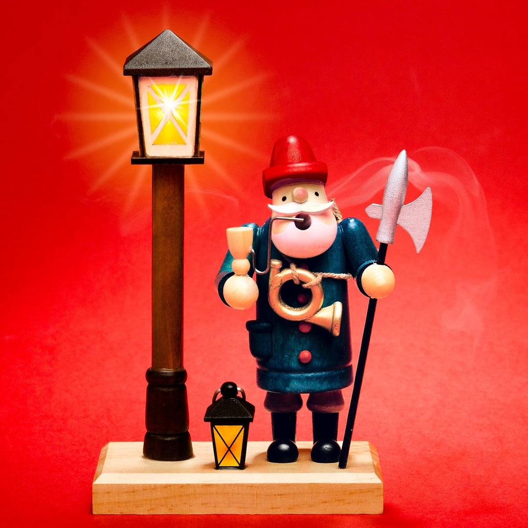 Sikora RM-A-LED Holz Räuchermännchen mit batteriebetriebener beleuchteter LED Laterne, Farbe/Modell: