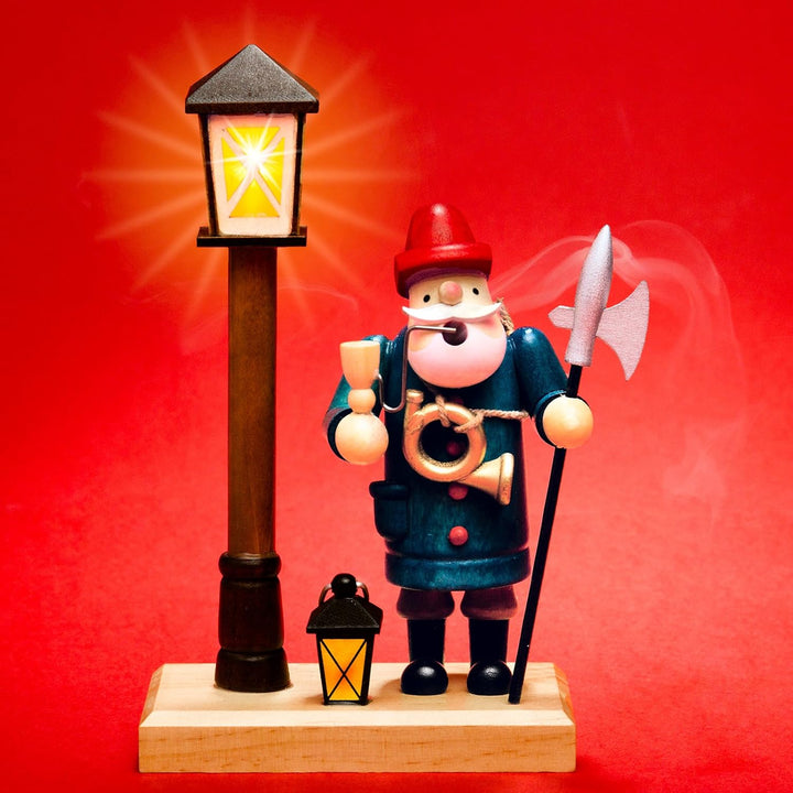 Sikora RM-A-LED Holz Räuchermännchen mit batteriebetriebener beleuchteter LED Laterne, Farbe/Modell:
