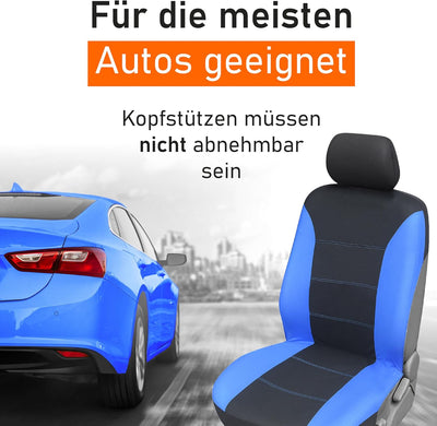 Upgrade4cars Autositzbezüge Set für die Vordersitze & Rückbank | Auto-Schonbezüge Universal in Blau