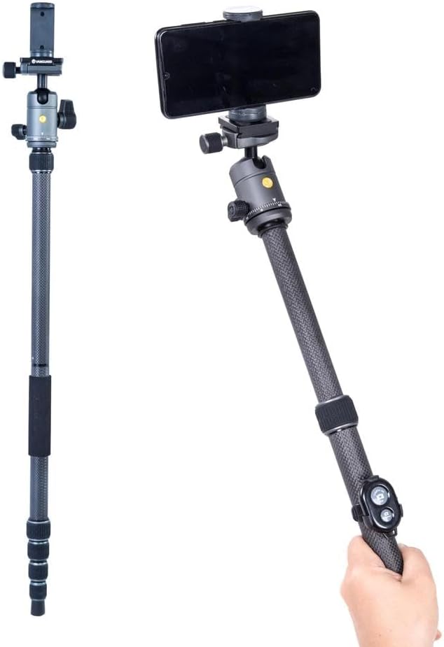 Vanguard VEO 3GO 265HCB - Reisestativ aus Carbon, Silber - schwarz Tripod, Tripod