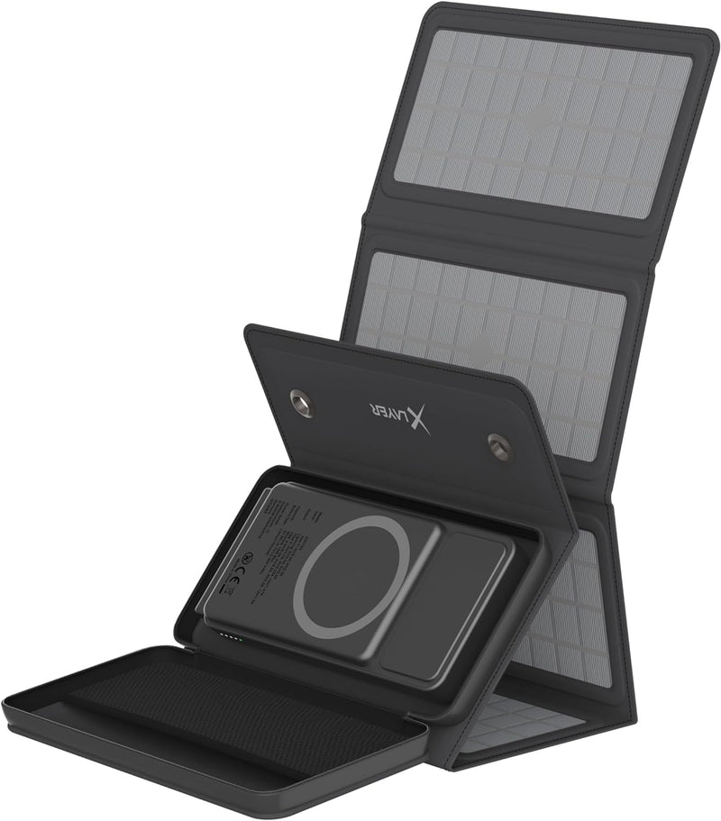 XLayer Wireless Solar Powerbank I 10.000mAh 15W I MagSafe kompatibel I Solarpanel I USB C Schnelllad