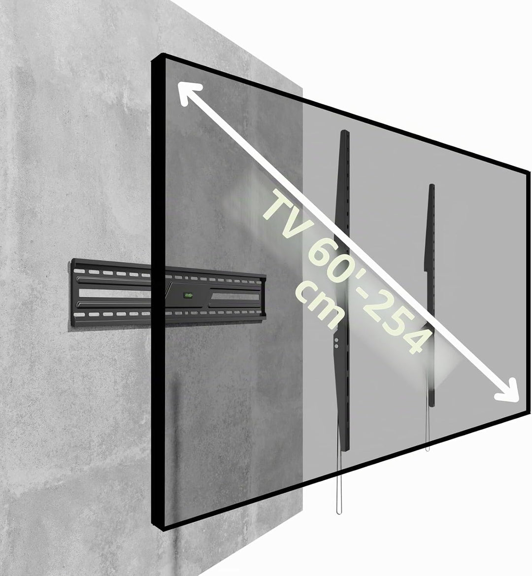 Superior Electronics - Feste TV-Wandhalterung für Fernseher von 60„ bis 100“ (Extra Slim) - VESA-kom