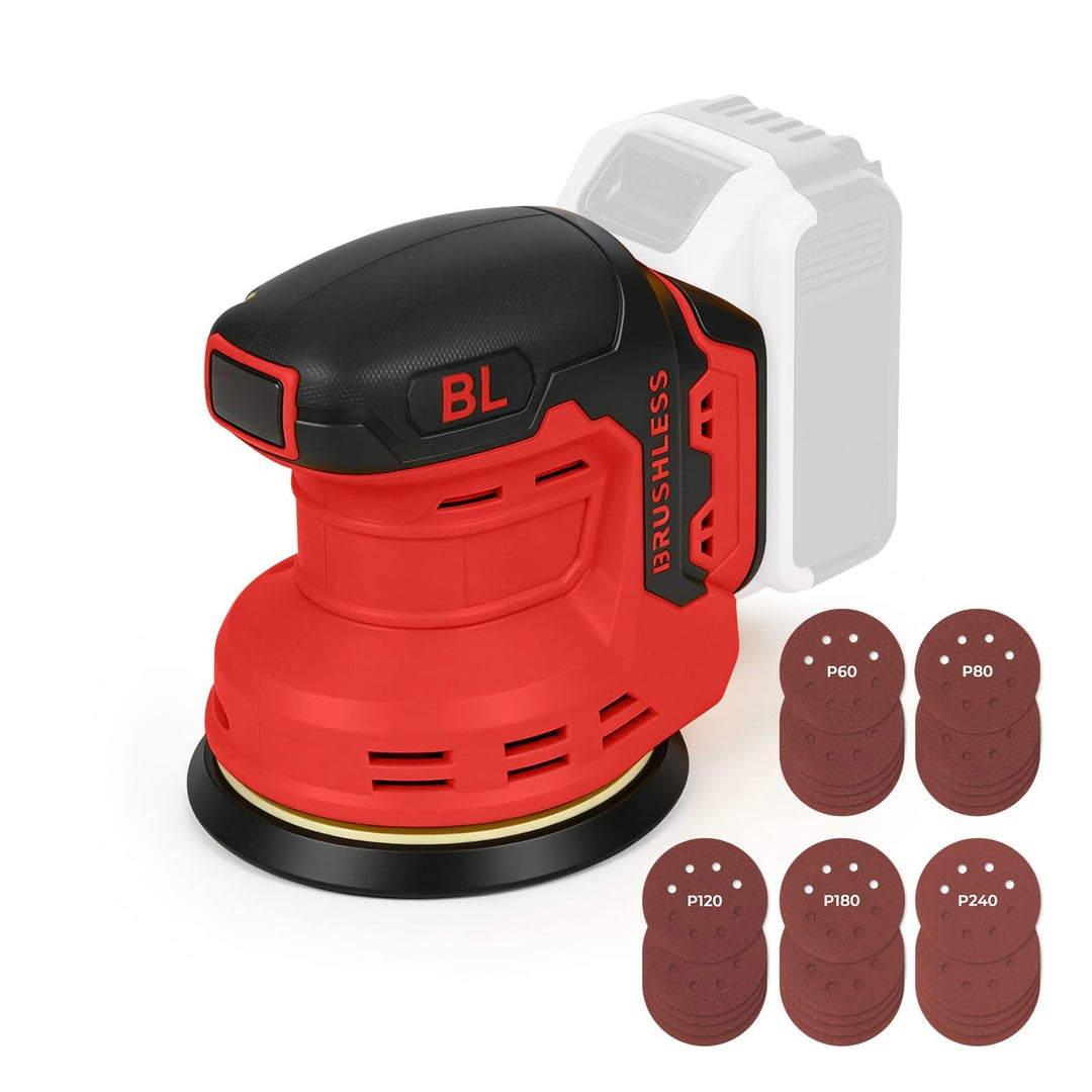 Akku-Exzenterschleifer, Kompatibel mit Milwaukee 18V Batterie, 3 Geschwindigkeiten, 9700-19000 U/min