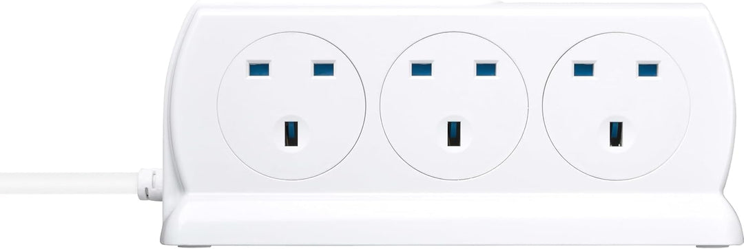 Masterplug Robustes Verlängerungskabel mit 6 Steckdosen, geschaltet, Überspannungsschutz, mit 2 USB-