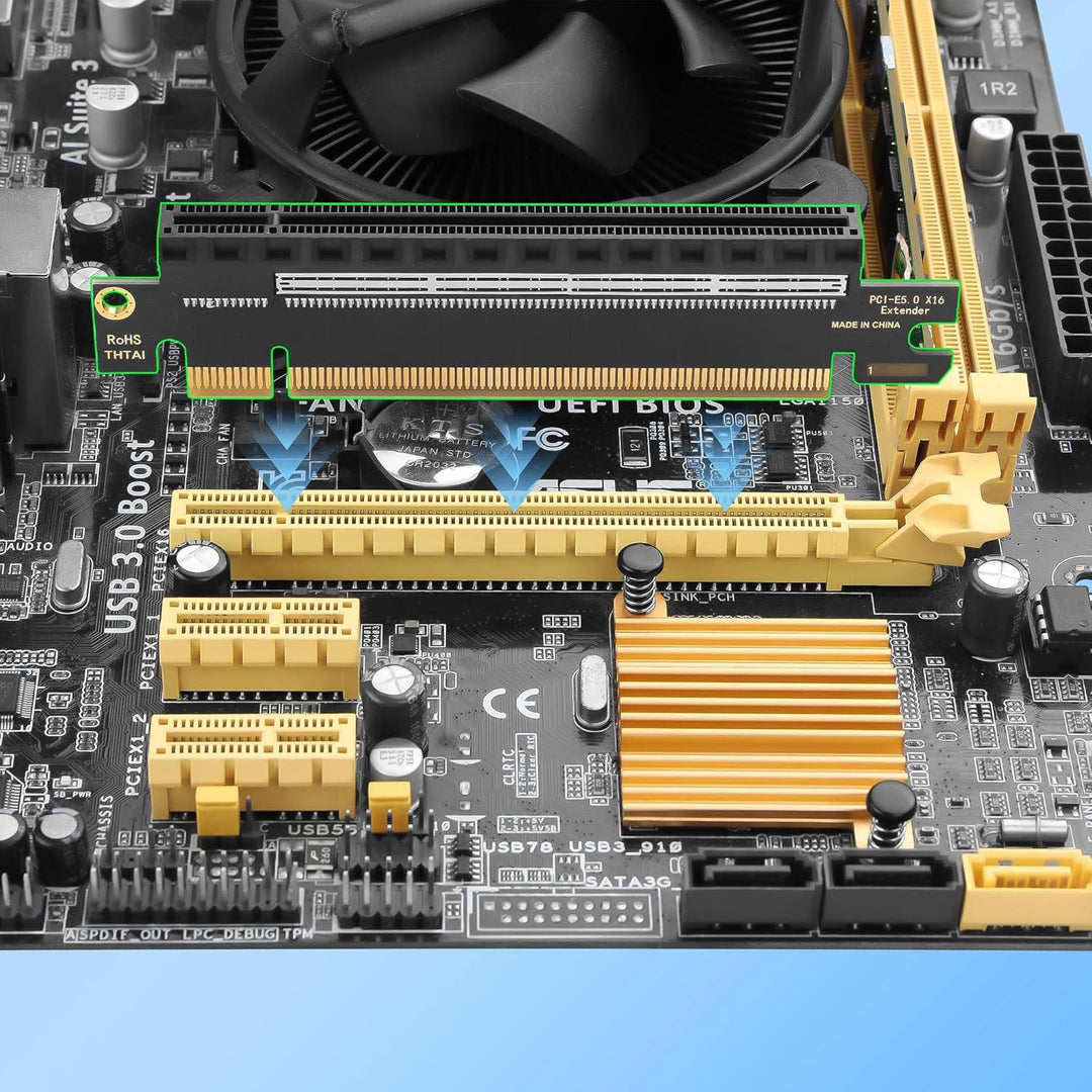 CERRXIAN PCIe 5.0 x16 Riser Card,PCI Express 5.0 16X Extension Slot Protection Test Card,für Compute