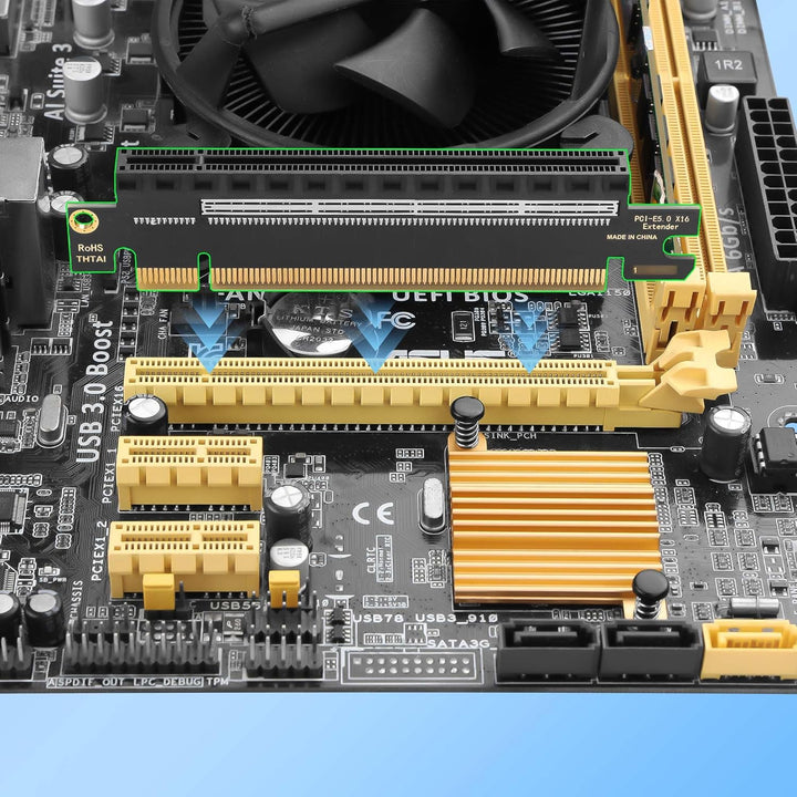 CERRXIAN PCIe 5.0 x16 Riser Card,PCI Express 5.0 16X Extension Slot Protection Test Card,für Compute