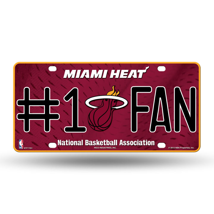 NBA #1 Fan Metall Kennzeichenanhänger Miami Heat, Miami Heat