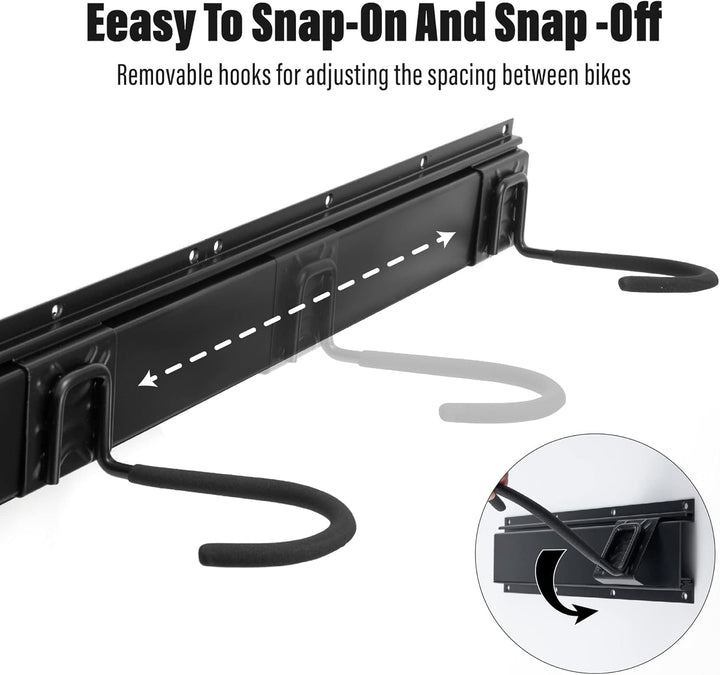 Sinoer Fahrradwandträger,Wandhalterung für 4 Fahrräder + 3 Helme, Werkzeugaufbewahrungshaken einstel