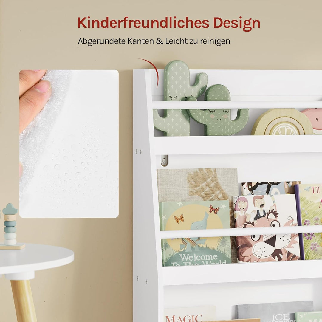 WOLTU Kinderbücherregal, Kinderzimmerregal, Aufbewahrungsregal mit 3 offenen Fächern, Kinderregal, S