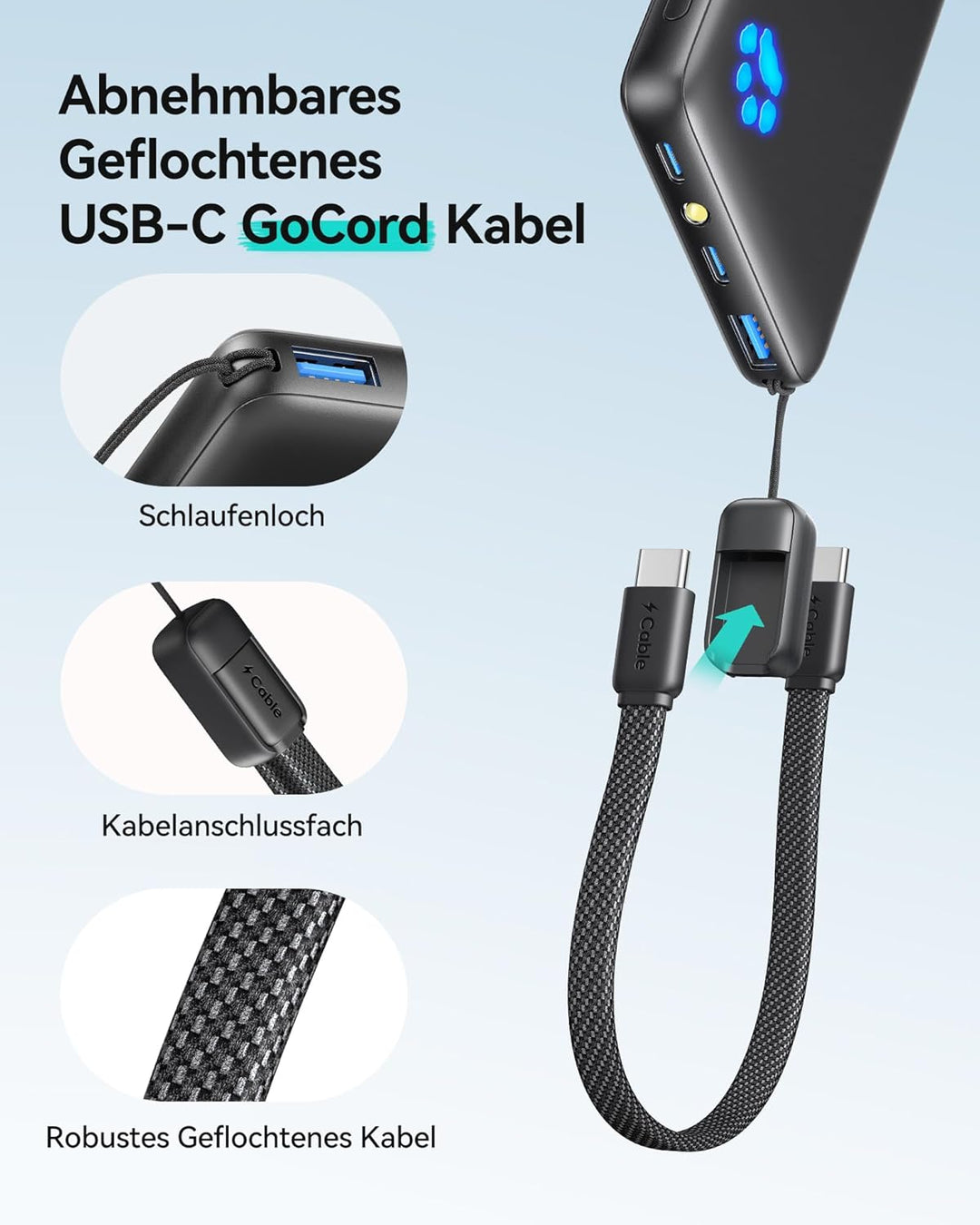 INIU Power Bank, 45W 10000mAh Powerbank Leichteste und Klein Aber Stark (USB C In & Out), PD3.0 Exte