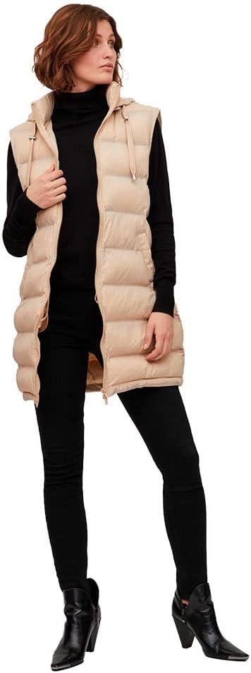 Vila Damen VITRISH New Padded S/L Vest - NOOS 14085934, Cement