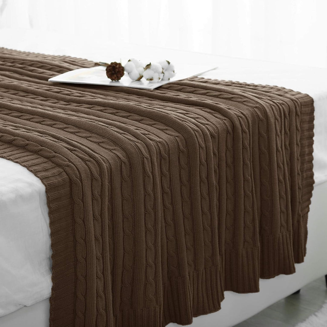 OROOTL Kuscheldecke Strickdecke 100% Baumwolle Weich Sofadecke 130x180cm Schlafdecke für weiches Sof