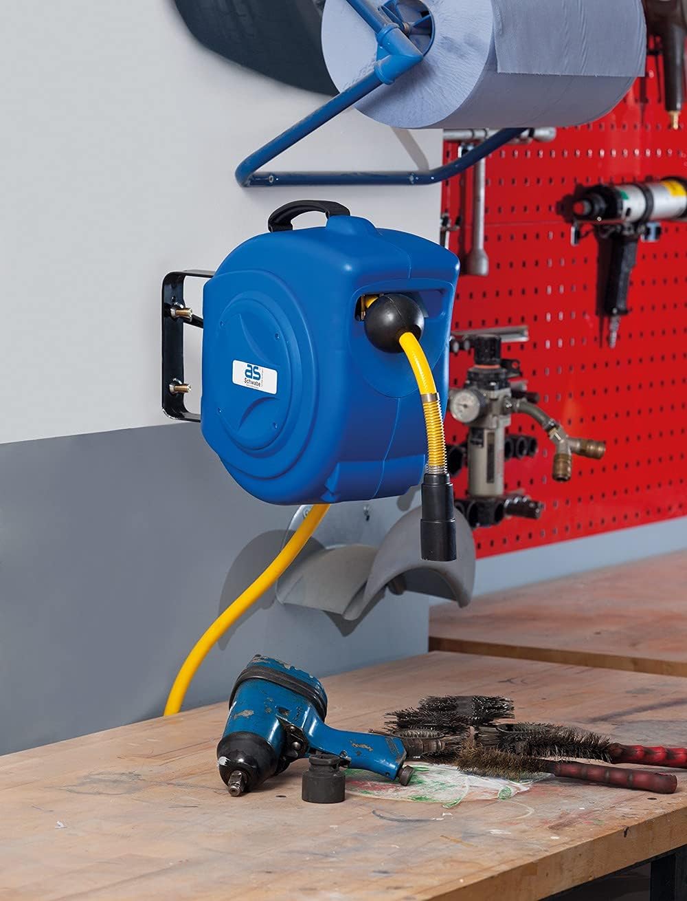 as - Schwabe automatische Druckluftschlauchtrommel – 10 m PVC-Schlauch und 1 m Anschlussschlauch, mi