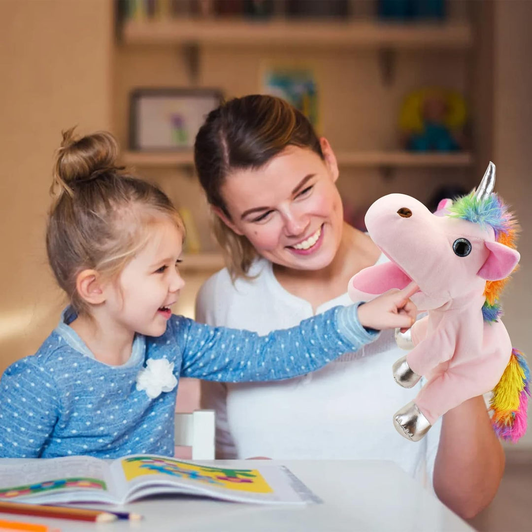 Einhorn Spielzeug Einhorn Handpuppe, Einhorn Kuscheltiere Handpuppen Einhorn Spielzeug für Mädchen,