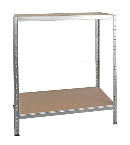 shelfplaza® 90x80x60cm Home Schwerlastregal verzinkt/Metallregal mit 2 Böden/Kellerregal Metall, Gar