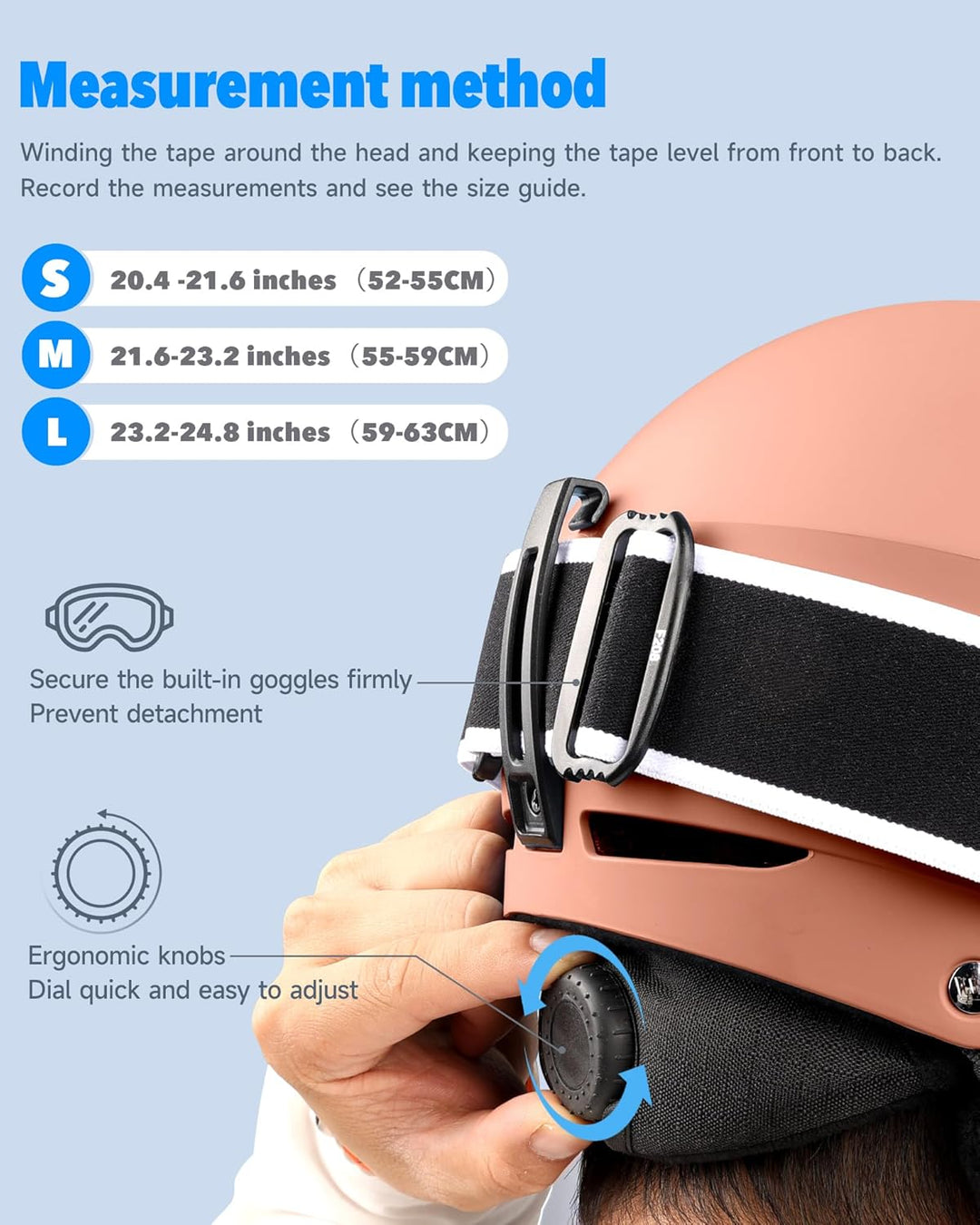 Findway Skihelm für Herren & Damen,Snowboard Helm mit Ohrenschützer für Erwachsene Jugend mit Verste