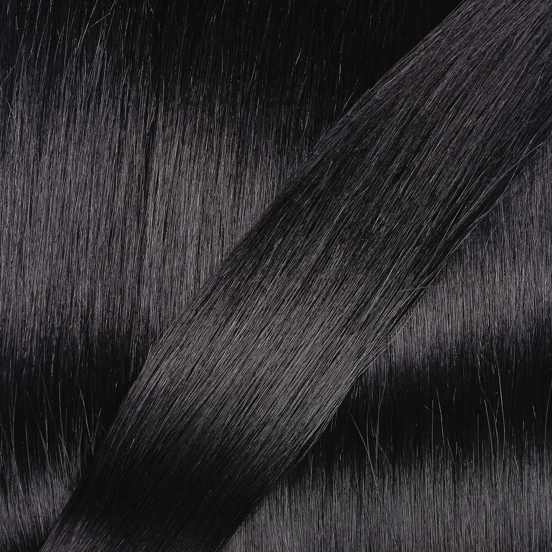 hair2heart Extensions Echthaar Bondings glatt - 150 Strähnen 1g 60cm 2/0 schwarz #1 Schwarz 60cm 150