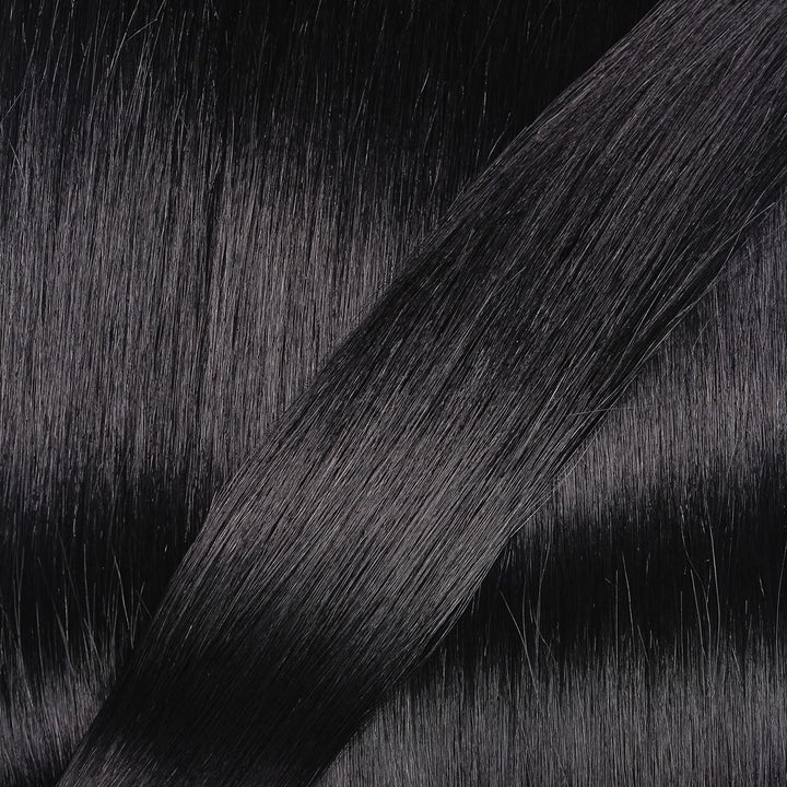 hair2heart Extensions Echthaar Bondings glatt - 150 Strähnen 1g 60cm 2/0 schwarz #1 Schwarz 60cm 150