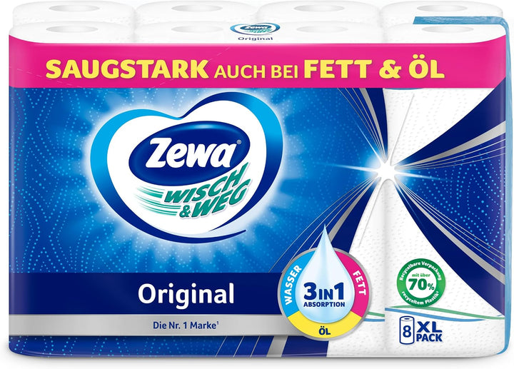 Zewa Wisch&amp;Weg Original Mega Pack, 6 Packungen , 48 Stück (6er Pack) 48 Stück (6er Pack) Origil Küch