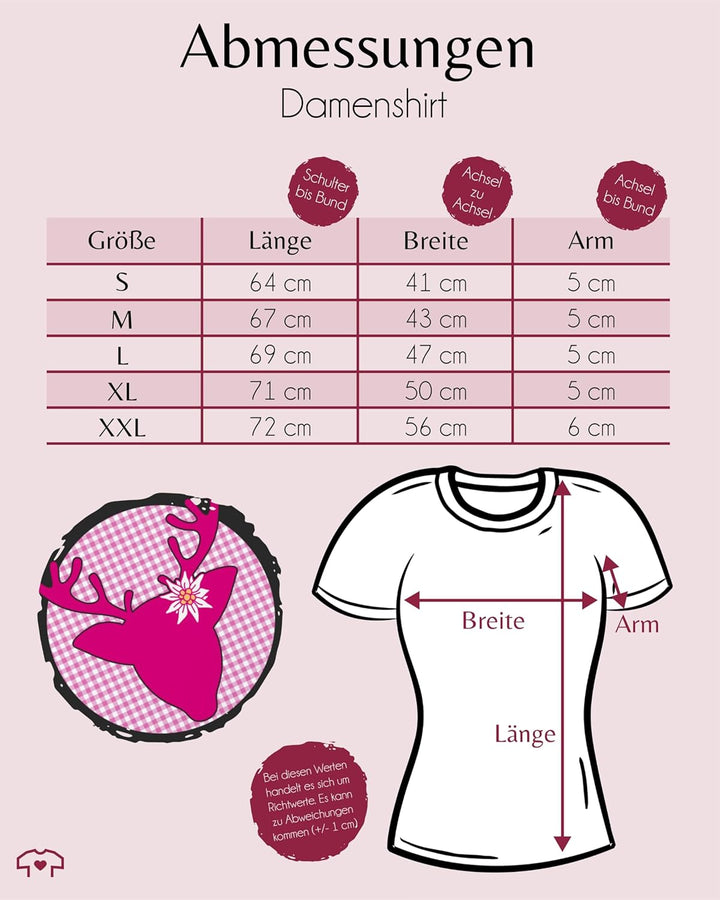 Shirtracer - Shirt Damen - Kompatibel mit Oktoberfest - Hirsch Edelweiss 2 Schwarz S, 2 Schwarz S