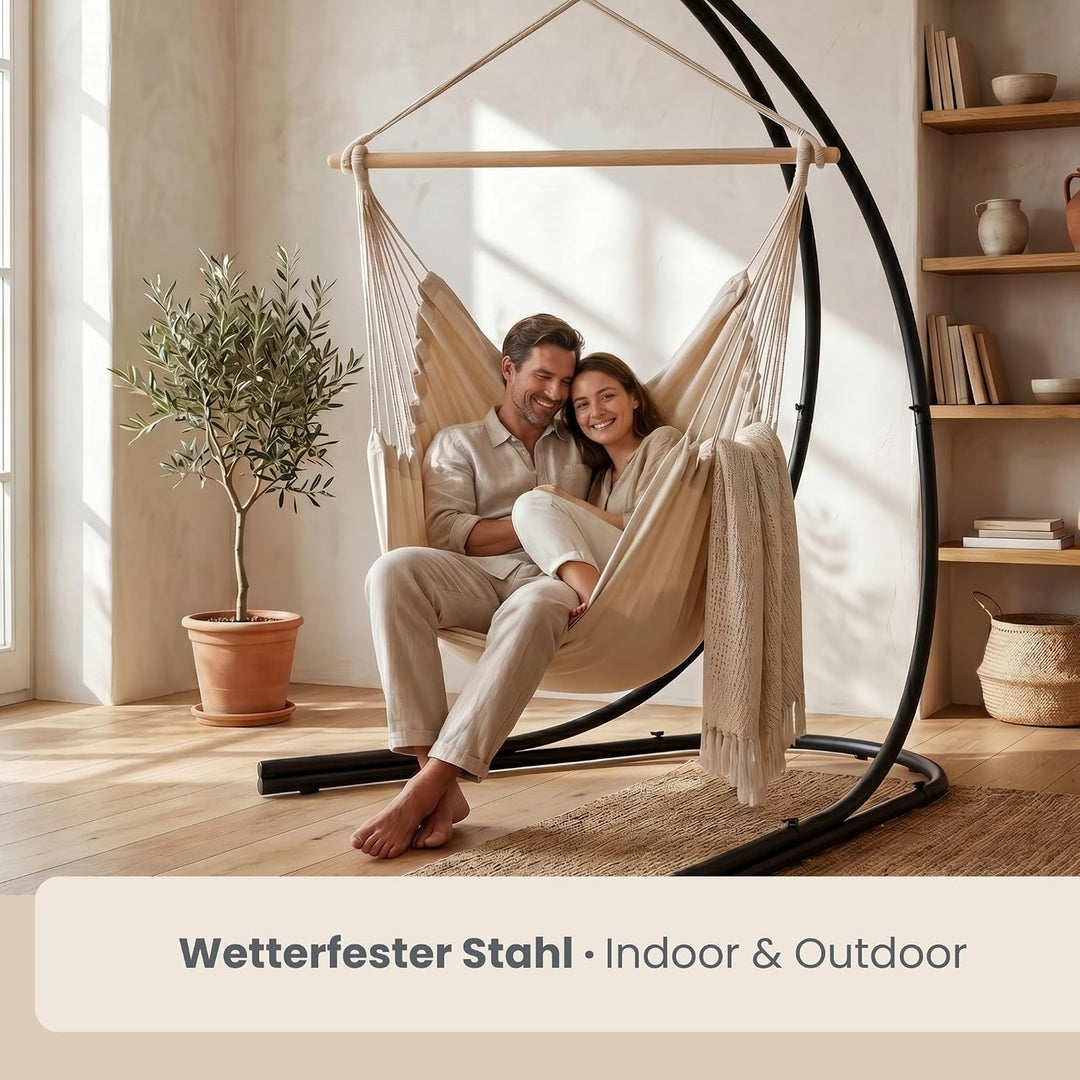 AMANKA Bis 150kg: 210cm Hängesessel Gestell Outdoor - XL Ständer für Hängesessel - Balkon Gestell fü