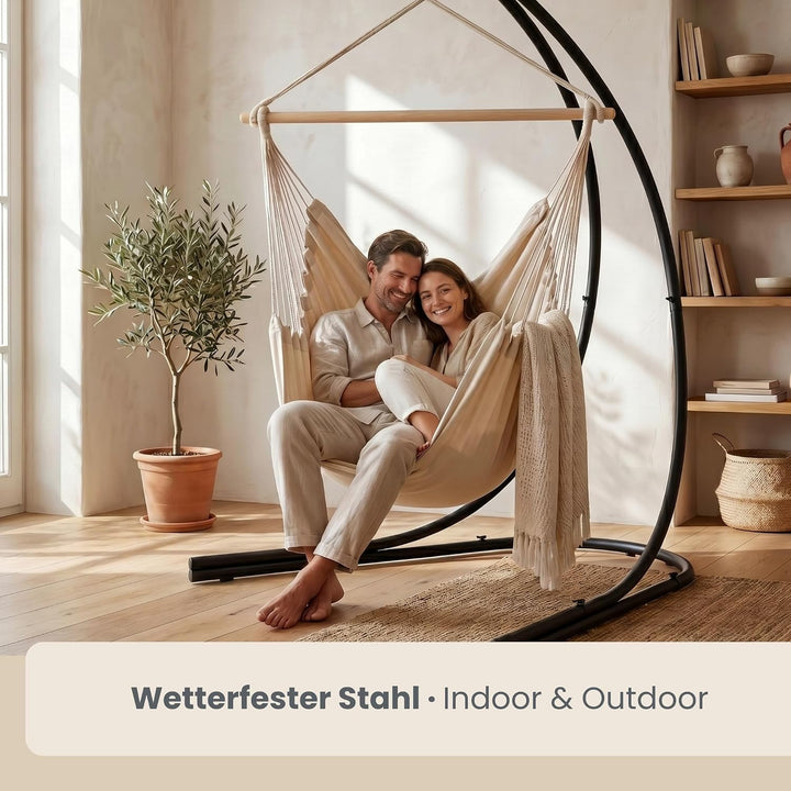 AMANKA Bis 150kg: 210cm Hängesessel Gestell Outdoor - XL Ständer für Hängesessel - Balkon Gestell fü