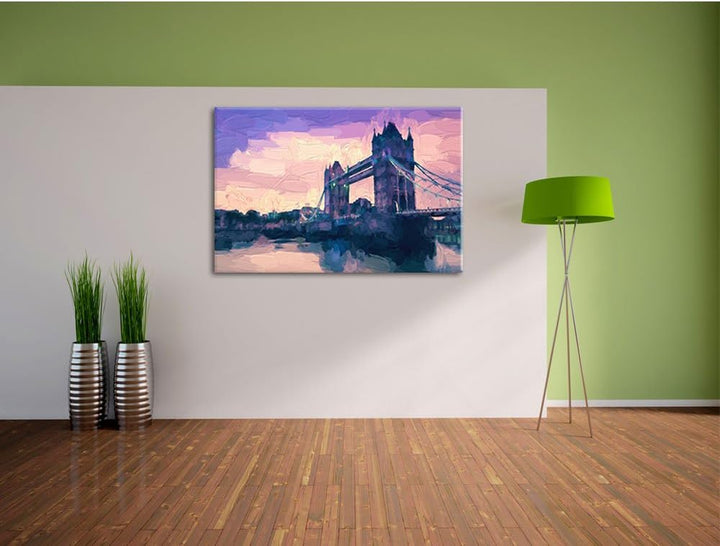 Pixxprint Tower Bridge in London als Leinwandbild/Grösse: 100x70 cm/Wandbild/Kunstdruck/fertig bespa