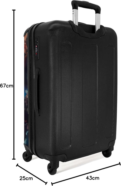 NoBoringSuitcases.com® Kinderkoffer Mädchen - Pferd mit Blumen - Koffer Kinder Mädchen - Koffer pers