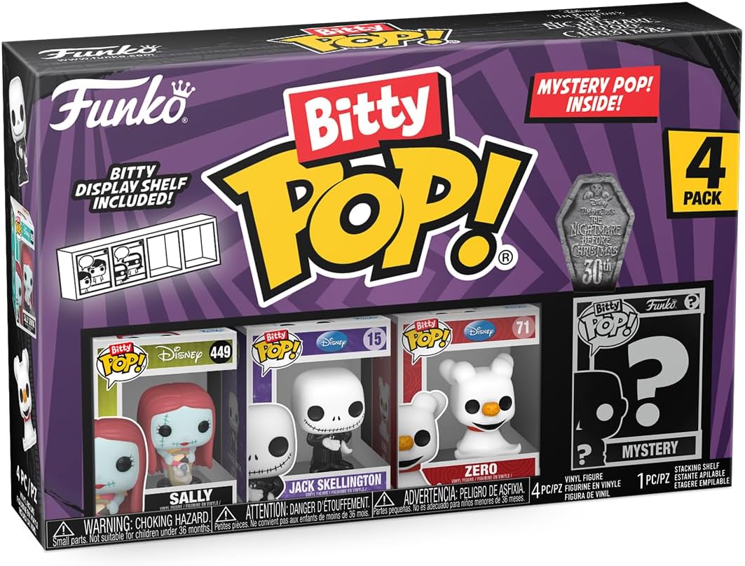 Funko Bitty Pop! The Nightmare Before Christmas - Sally 4PK - Sally, Jack Skellington, Zero und eine