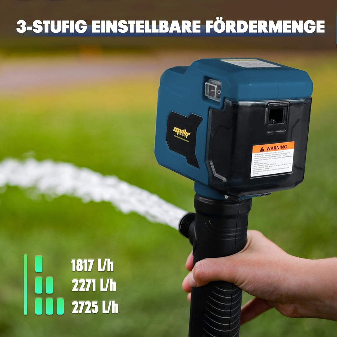 Mellif Akku Regenfasspumpe kompatibel mit Bosch professional 18V Akku, Wasserpumpe (Bürstenlos Motor