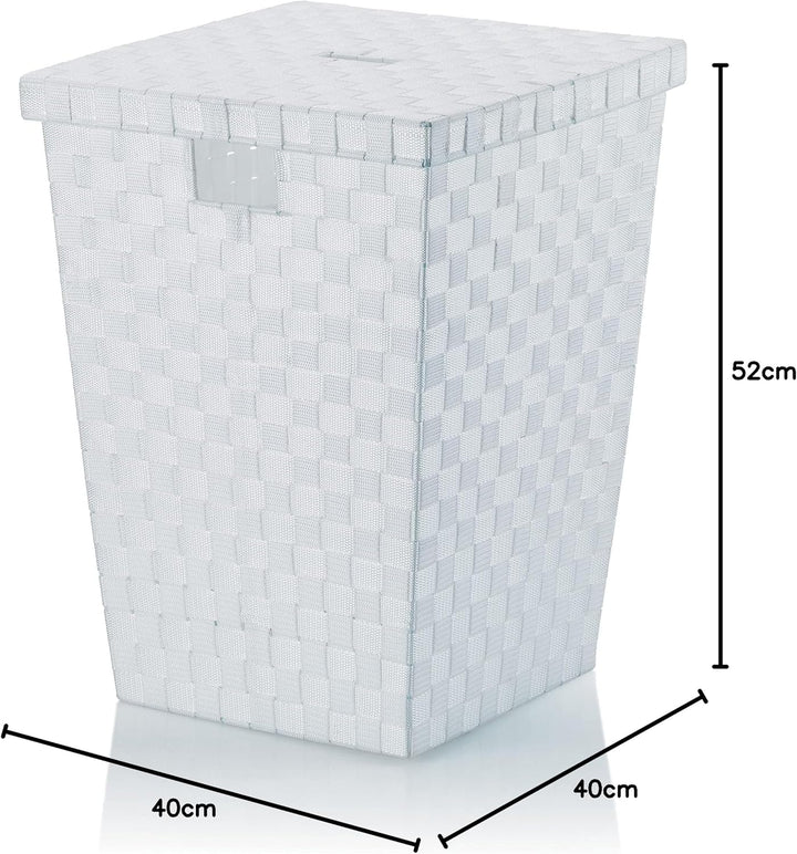 Kela Wäschebox Alvaro weiss PP-Faserband, Polypropylen, 40 x 40 x 52 cm