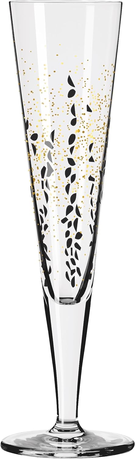 Ritzenhoff 6031005 Champagnerglas 200 ml - Serie Goldnacht Duett - 2x Designerstück mit Echt-Gold -