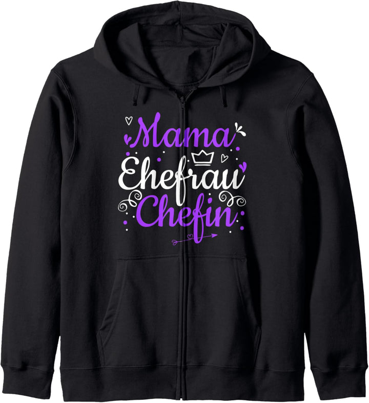 Mama Ehefrau Chefin T-Shirt Herz Muttertag Boss Geschenk Kapuzenjacke