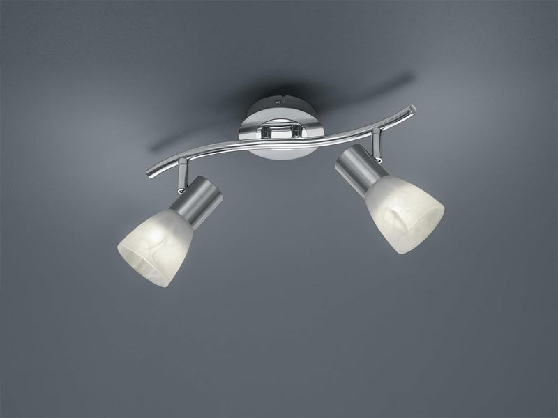 Trio Leuchten LED-Deckenleuchte "Levisto" in Nickel matt, Glas alabasterfarbig weiss 871010207 Balke