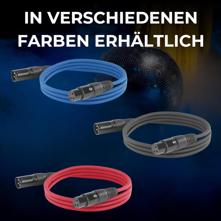 ETEC, XLR-Kabel, Mikrofon-Kabel, XLR-Stecker auf XLR-Buchse, XLR-Verbindungs-Kabel, blau, 20,0 m 20,