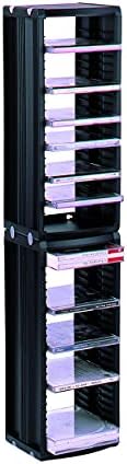 CD-Regal-Ständer MR-26S für 26 CDs mit Hüllen, Media-Rack Musik Turm, Erweiterbar, Kombinierbar, Auf