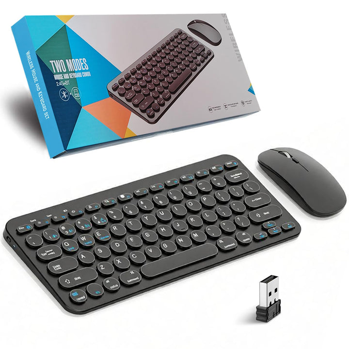 Tastatur Maus Set Kabellos,3 Bluetooth5.0/3.0 Tastatur &amp; 2.4G USB Dual-Modus vier Kanäle,Funktastatu