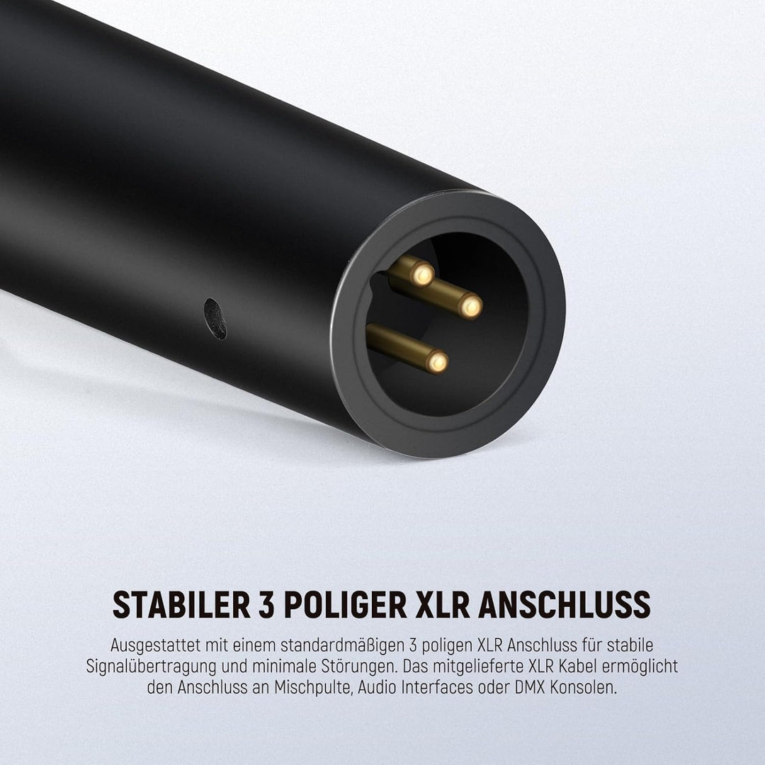 NEEWER Dynamisches Mikrofon Nierencharakteristik Dynamic Microphone mit XLR Kabel, robustem Metallge