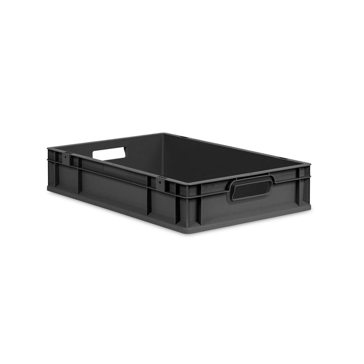 PROREGAL Eurobox NextGen Grip | HxBxT 12x40x60cm | 23 Liter | Griffe offen | Schwarz | Eurobehälter,