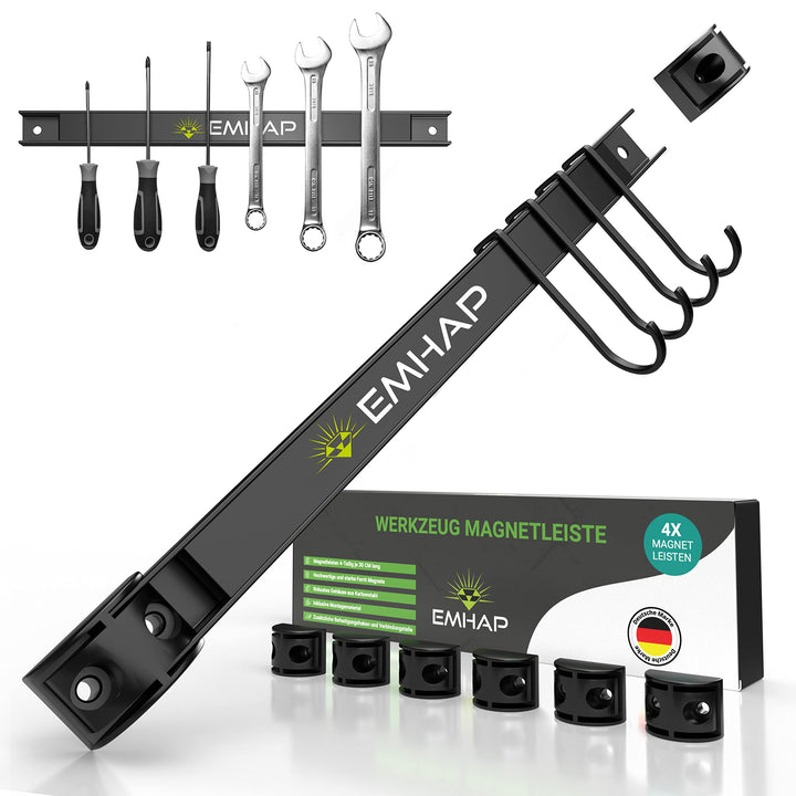 EMHAP© Magnetleiste Werkzeug EXTRA STARK 4er Set je 30CM lang Universal Magnetschiene - Werkzeug Org