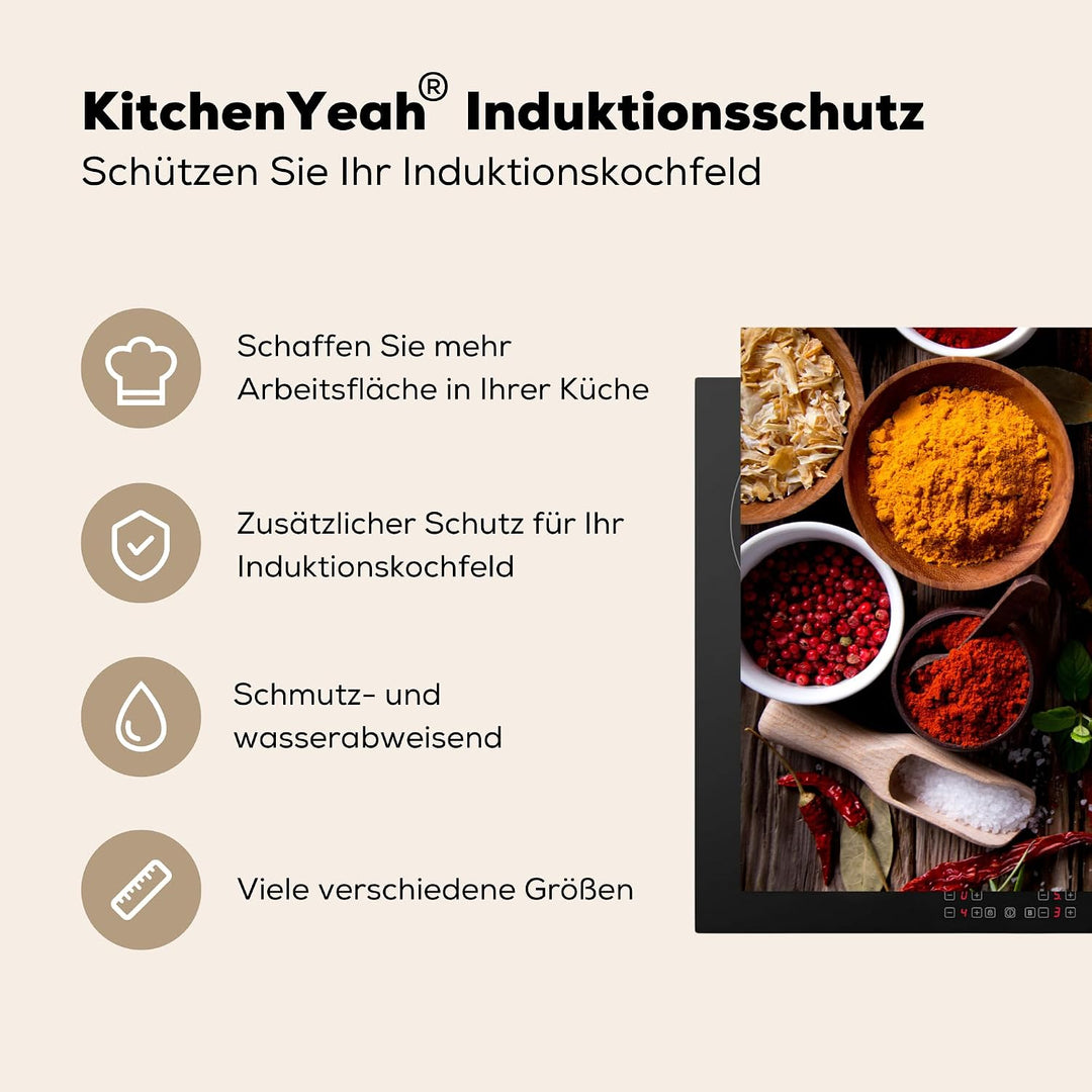 KitchenYeah© Herdabdeckplatte Einteilig Induktionsmatte Küche Abdeckung | 78x52 cm - Ceranfeld Herd