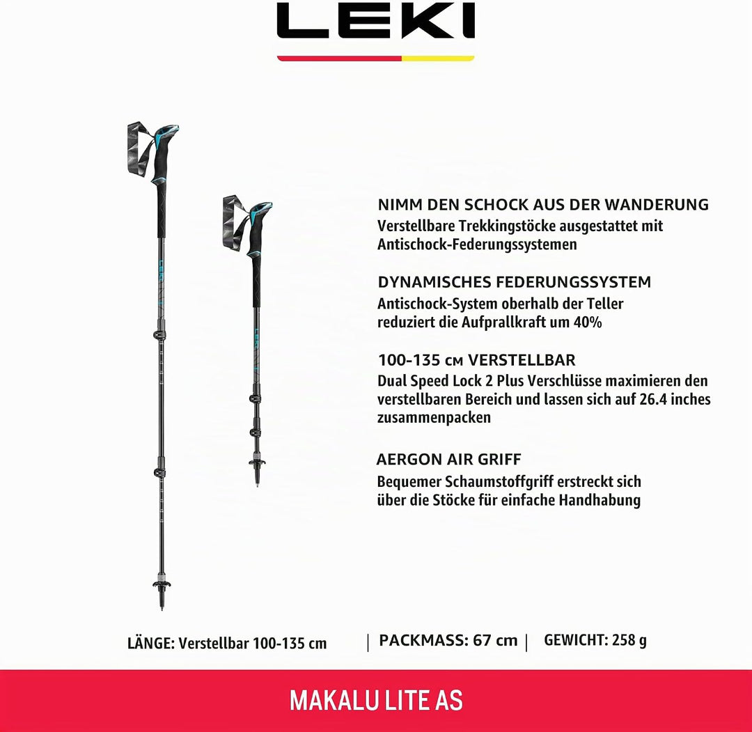 Leki Makalu Lite AS Stöcke black-dark anthracite-petrol 100 - 135 cm, black-dark anthracite-petrol 1