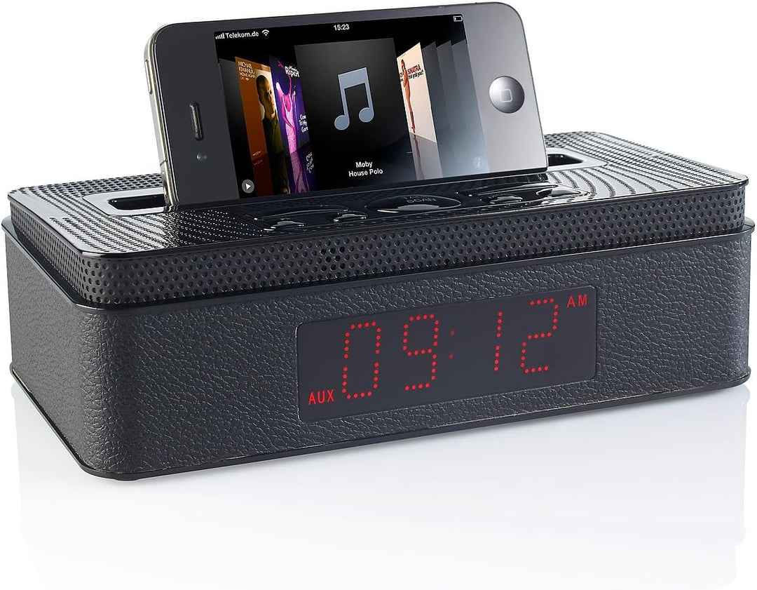 auvisio Boombox: Radio MPS-630.bt mit Bluetooth, Wecker, MP3-Player und AUX, 10 Watt (Lautsprecher,