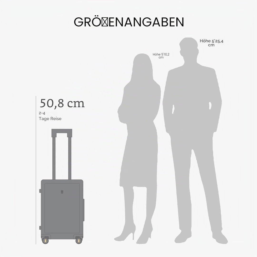LEVEL8 Handgepäck Koffer Leicht aus 100% Polycarbonat,Koffer Trolleys Hartschalen,TSA,8 Spinner Roll